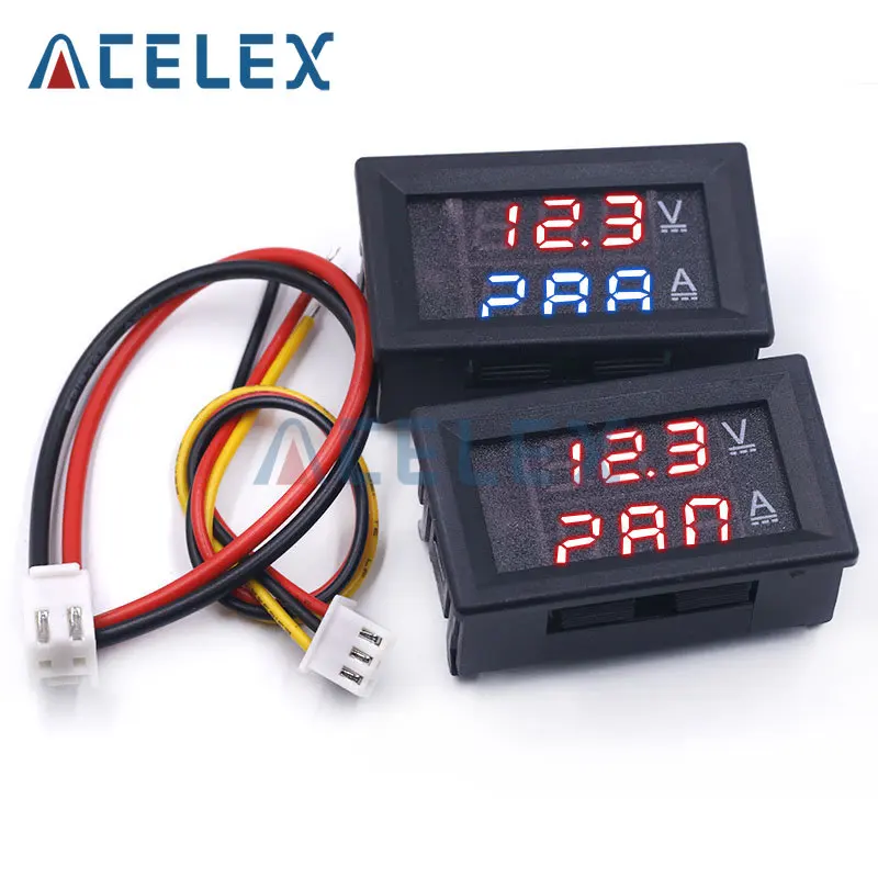 DC 0-100V 10A Digital Voltmeter Ammeter Dual Display Voltage Detector Current Meter Panel Amp Volt Gauge 0.28\