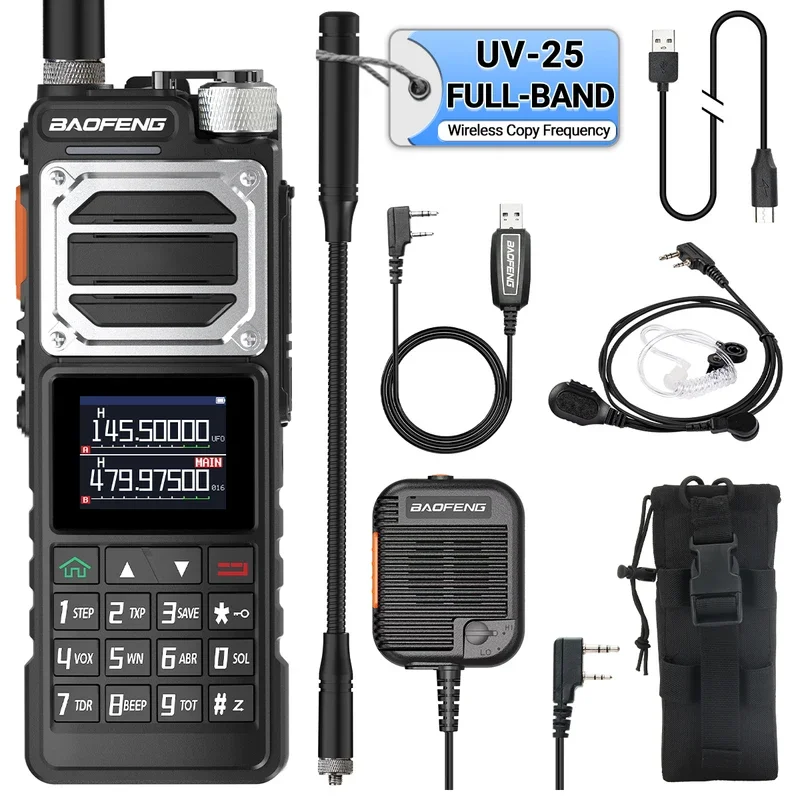 

Baofeng UV-25 10W Walkie Talkie Long Range Full Band Wireless Copy Frequency NOAA Type-C High Power Ham Two Way Radio