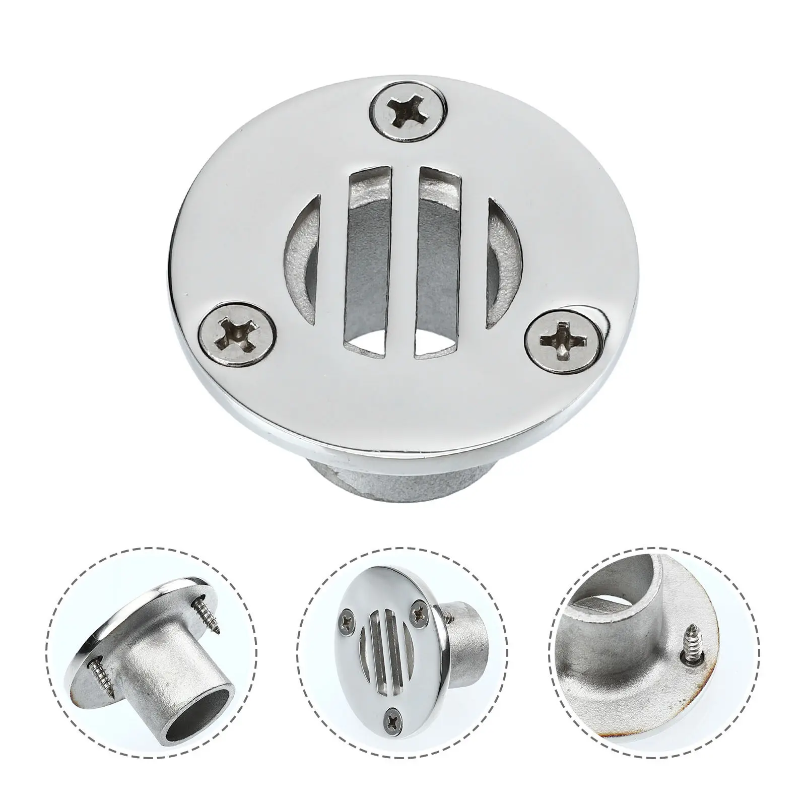 

1Set Stainless Steel Deck Drainage Plug Boat Floor Drain Yacht Deck Drainage Cover Heavy Duty Rustproof Drain for Hull Water