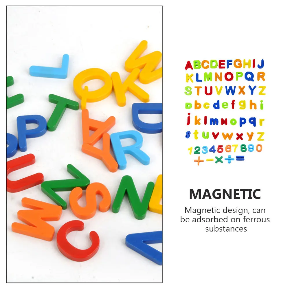 1 set di magneti magnetici educativi per frigorifero, decalcomanie con numeri alfabetici, adesivi colorati per l'apprendimento della matematica, per frigorifero per bambini