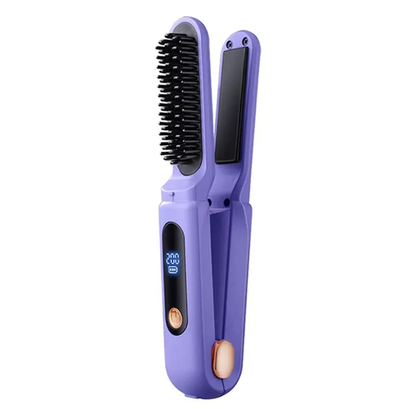 

Hair Straightening Comb 2 In 1 Digital 3 Temperature Adjustable Hair Flat Iron For Women Female
