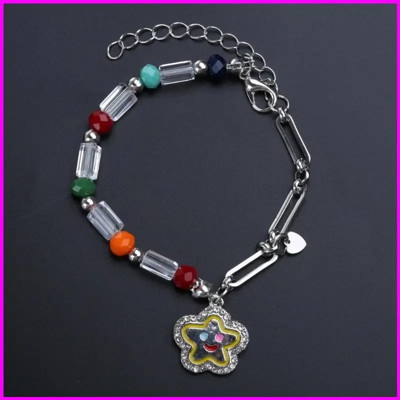 مطرز Handchain حبة مشبك ورق الربط سوار زخرفة الحزب للنساء #2