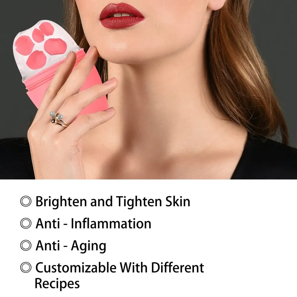 ลูกกลิ้งน้ำแข็งซิลิโคนสำหรับใบหน้า เครื่องมือดูแลผิวความงามแบบใช้ซ้ำได้ แม่พิมพ์น้ำแข็ง ยกกระชับใบหน้า นวดหน้า ดวงตา และคอ