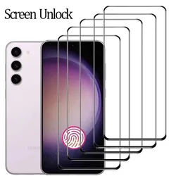 2pcs fingerprint unlock tempered glass screen protector for Samsung Galaxy S25 Ultra S24 Plus S23 22 S21 S25+