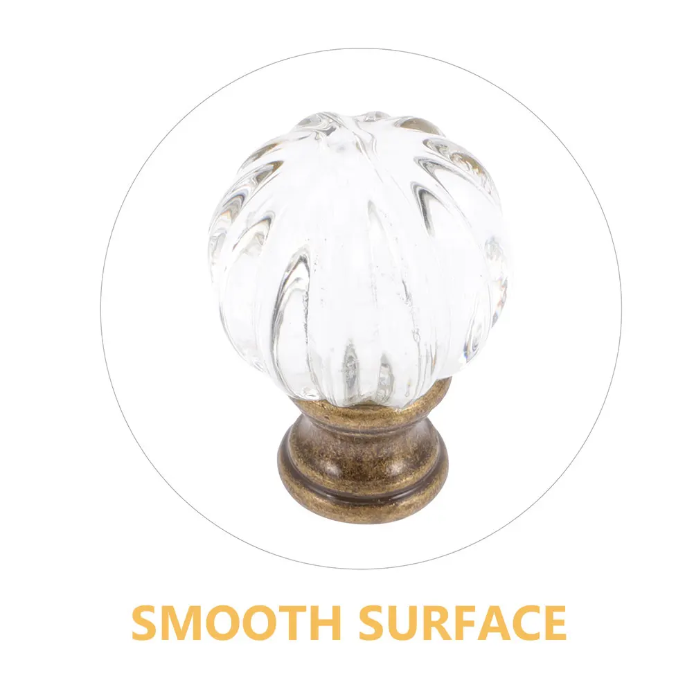 

2 Pcs Wave Decorative Lamp Finials Knob Replacement Table Floor Desk Lamp Decoration Accessories Elegant Metal Glass