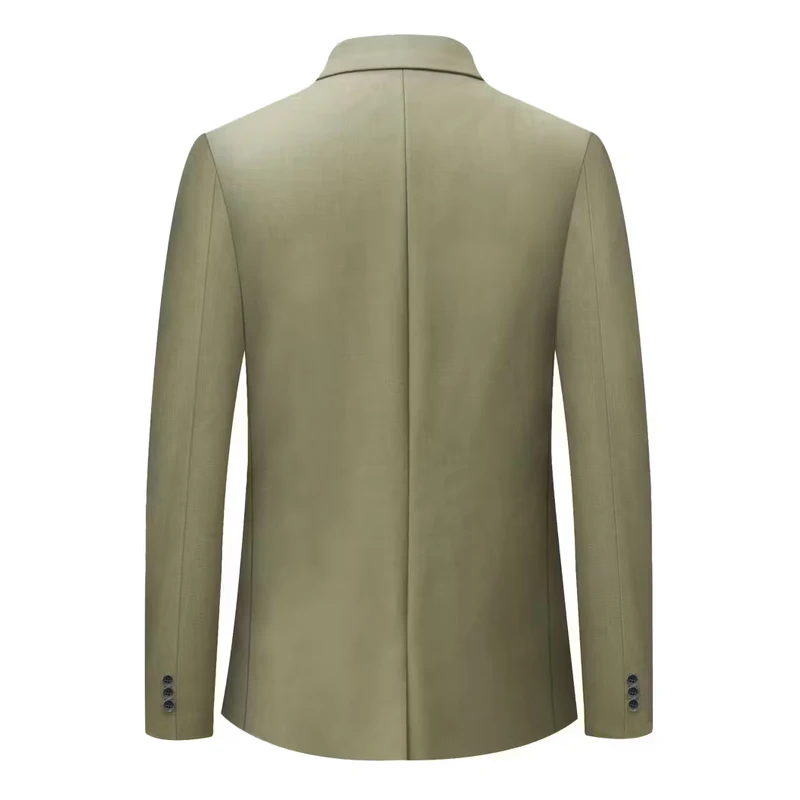 بدلة رجالية بلون سادة مع زر واحد بتصميم جيب كالسيوم قابل للطي بدلة كاجوال للرجال مع بطانة داخلية مناسبة لجميع المواسم #6