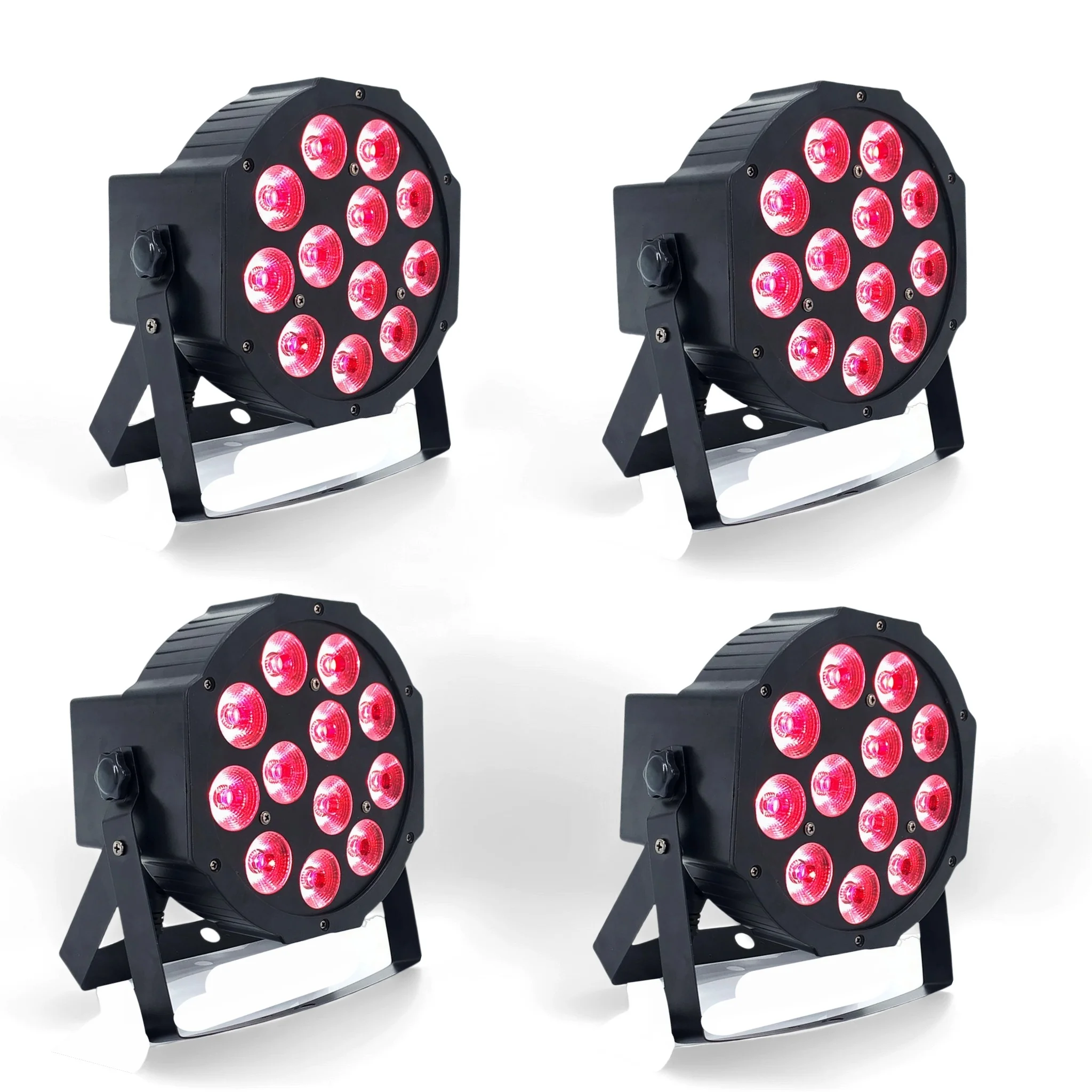 4PCS/lot 12X18W Led Par Light RGBWA+UV DJ Control Disco Wash Lights Equipment 8 Channels Dmx 512 LedStage Lighting