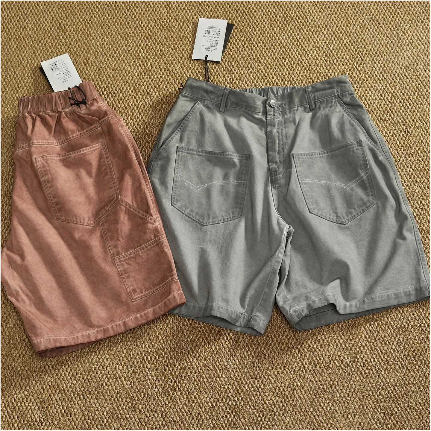 2026 Summer New American Retro Comfortable Twill Cargo Shorts Men's Pure Cotton Washed Loose Multi-pocket Casual 5-point Pants