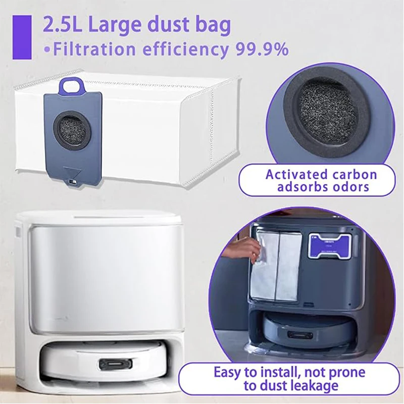 For Narwal Flow Robot Vacuum Accessories:Main Side Brush,Filter,Track Mop Cloth,dust Bags,dust bin,Sink Filter Replacement Parts view 6