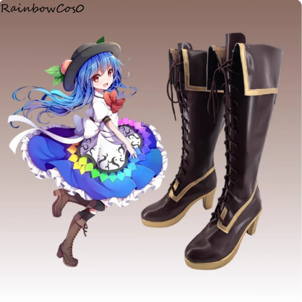 

Hinanawi Tenshi Touhou Project Cosplay Shoes Boots Game Anime Party Halloween RainbowCos0 W5103