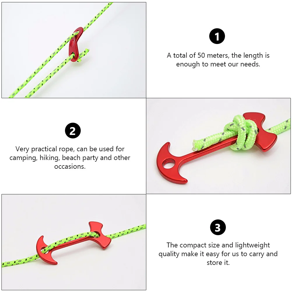 50M coupe-vent réfléchissant réfléchissant pour Camping Camping corde pour randonnée en plein air plage fête Durable Guyline fournitures corde