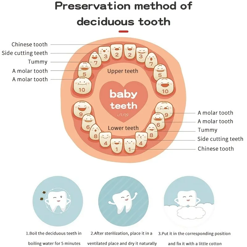 Baby Tooth Box Wooden Teeth Boxes Teeth Storage Box Saver Box for Lost Tooth Children Kids Keepsake Organizer Gift for Infant