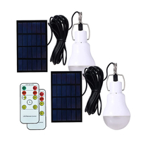 LED Solar Lights Bulb Outdoor Portable Hang Lamp Remote Control Camping Bulbs Hook Tent Light Home Repair Emergency Flashlight