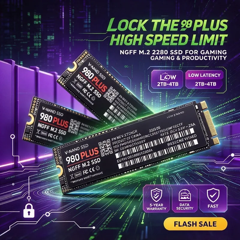 New 980 PLUS M.2 NGFF SSD 2280 Internal Solid State Drive 7200MB/s TLC 3D NAND 2TB 4TB For Gaming Desktop Laptop PC Storage