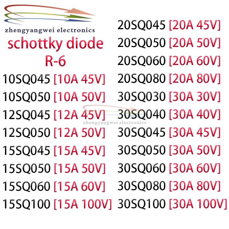 5pcs 10SQ045 20SQ050 20SQ060 20SQ080 30SQ030 30SQ040 30SQ045 30SQ060 30SQ080 30SQ100 Solar Schottky diode 10A 12A 15A 20A 30A