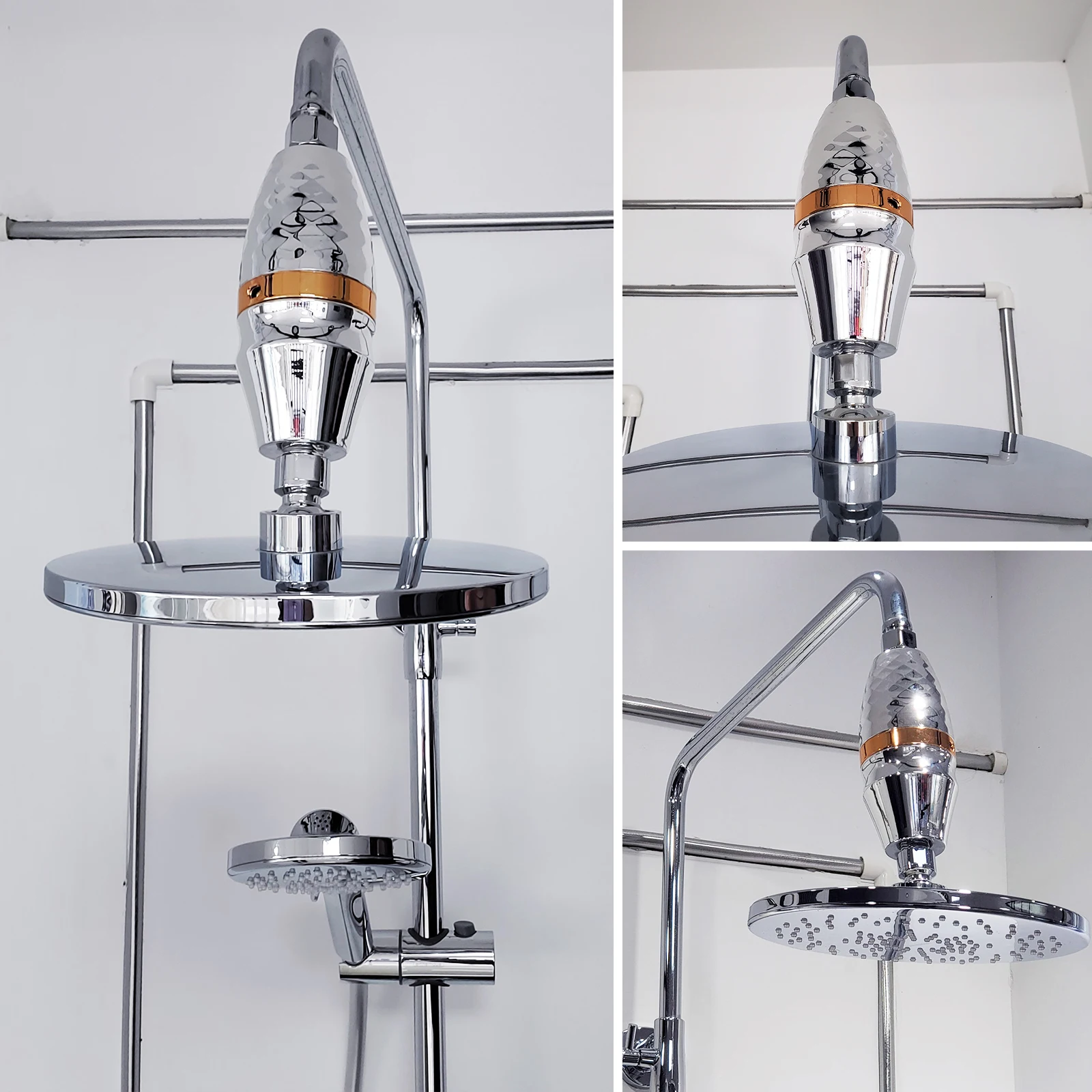 STLF Anti Corrosion Silver Loaded Carbon Shower Filter Softens Water and Reduces Clogging for Urban Households