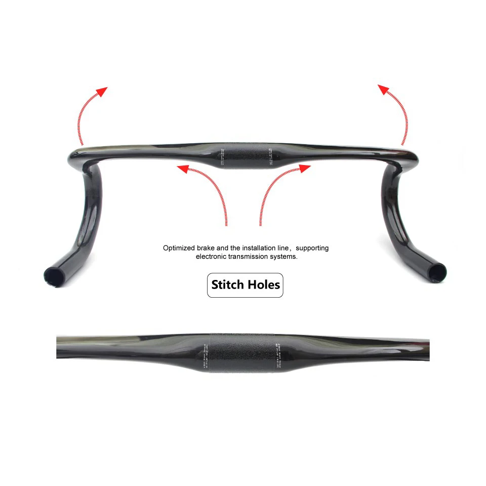 Road bicycle matte/smooth all carbon fiber handlebars Internal cables Carbon fiber bicycle handlebars 31.8 * 400/420/440mm WB240