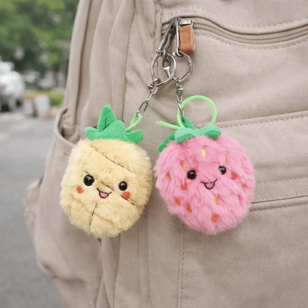 Series Collection Super Soft-haired Fruit Charm Miniature Strawberry/Pineapple Shape Stuffed Fruit Ornament Party Favor