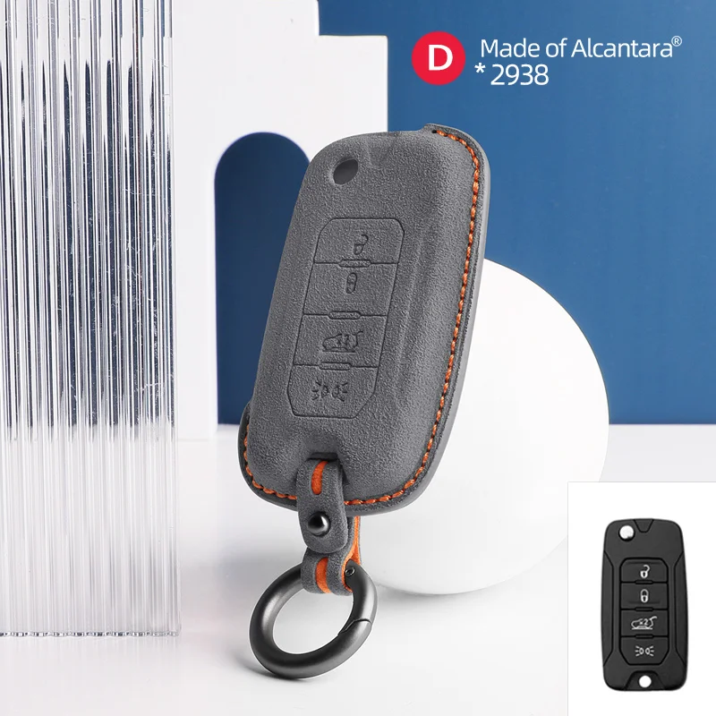 

Car Key Case For Jeep Renegade 2015 2016 2017 2018 2021 4Buttons Smart Remote Keychain Alcantara Protector Shell Accessories