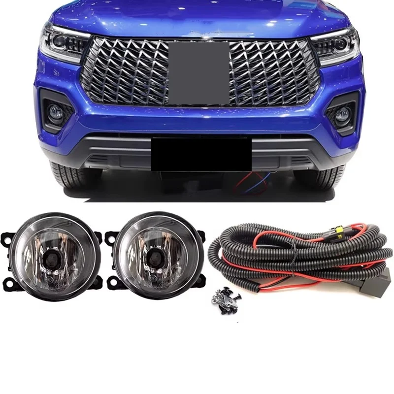 Front fog lamp Assembly for GMW Great Wall Poer 2023-2025 modified LED Lens Daytime running lamp