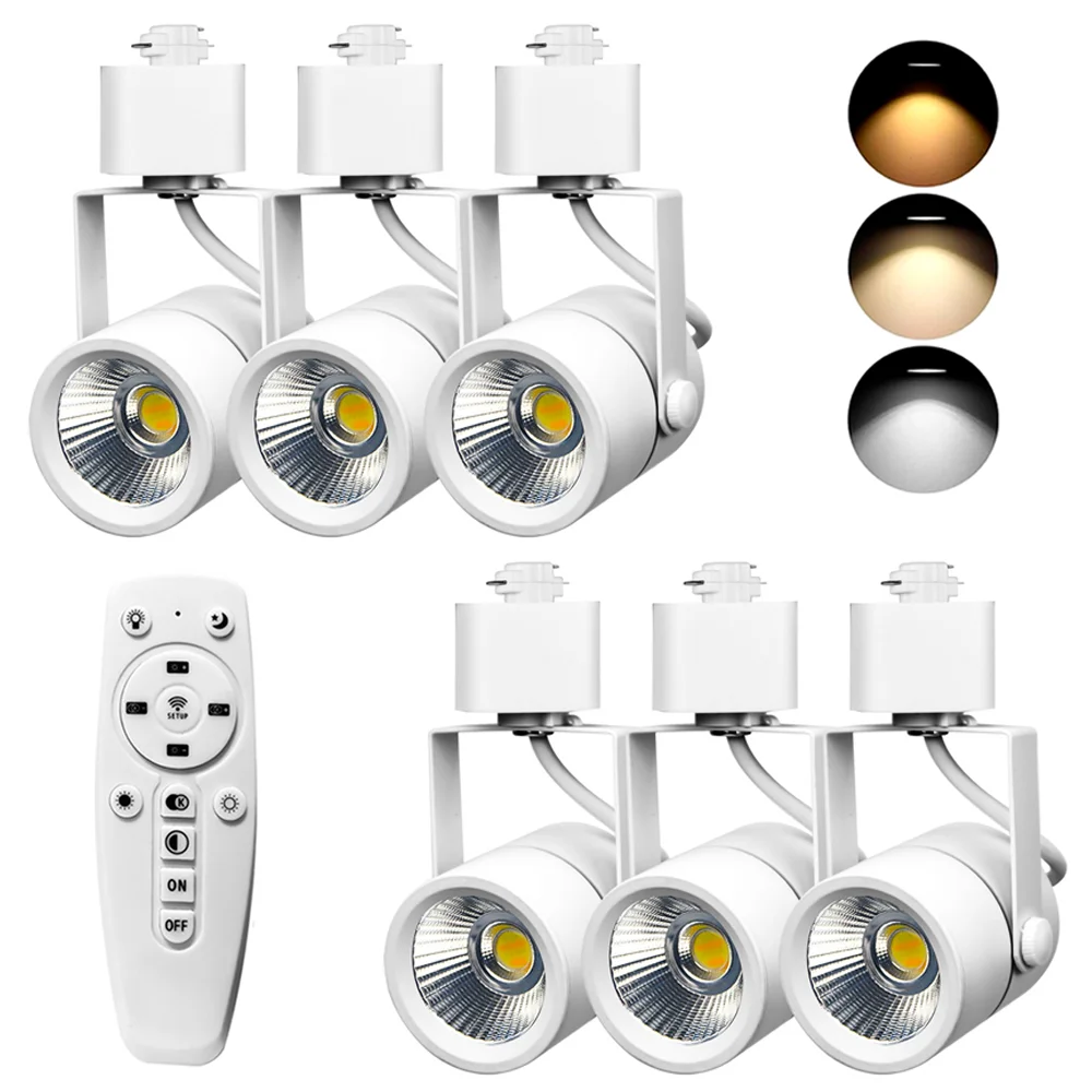 Aladin 6PCS 2.4G รีโมทคอนโทรล Inifite อุณหภูมิสีปรับ LED ติดตามโคมไฟเพดาน Spotlight H-Type 3 สายระบบ