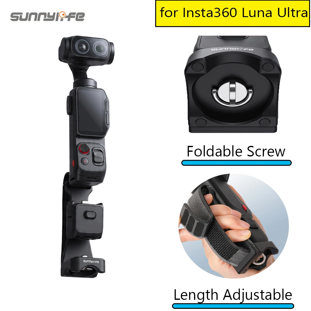 Sunnylife for Insta360 Luna Ultra Portable Hand Band Anti Drop Wrist Strap Metal Extension Mount and Handle Camera Accessories