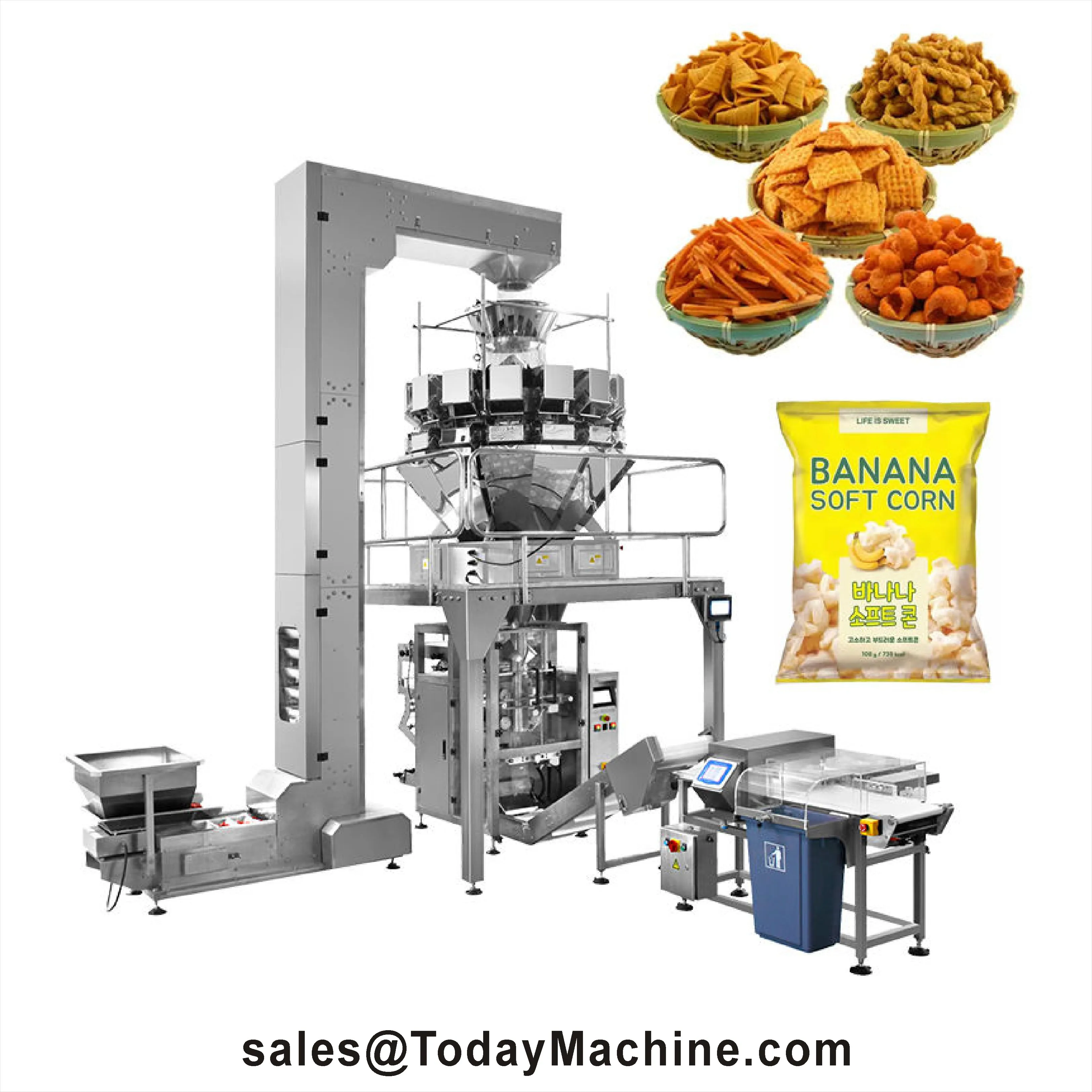 Packing Line Factory Products Multihead Weigher Puffed Snack Food Automatic 10/14 Heads Filling Pouch Weighing Packing Machine