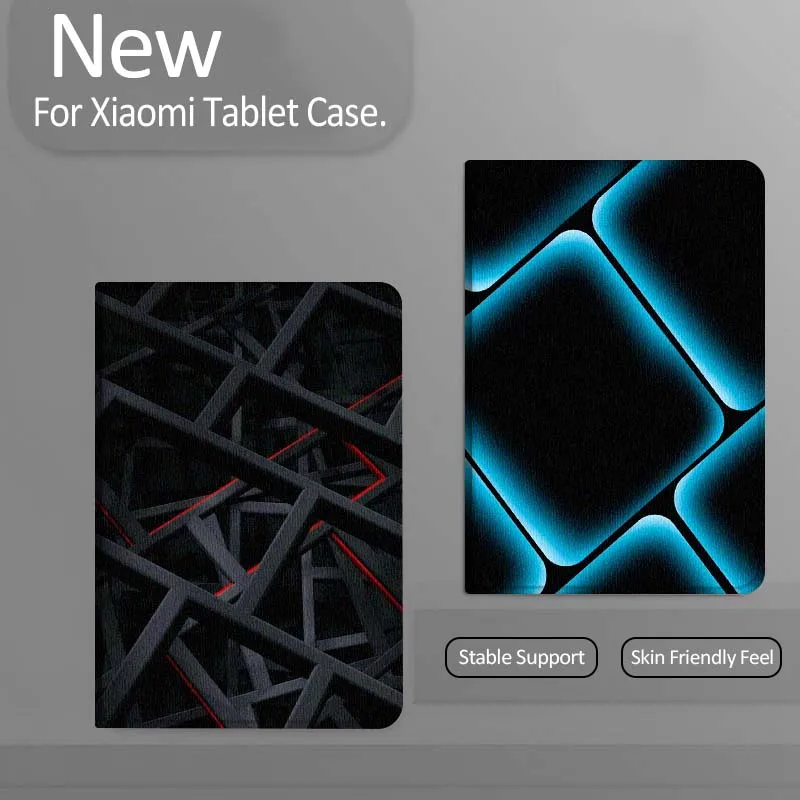 

Blue Square Frame Pattern Tablet Case For Xiaomi Redmi Mini Pad SE K 2 4 5 6 7 8 2023 2025 11 8.8 11.2 10.1 Pro Gift