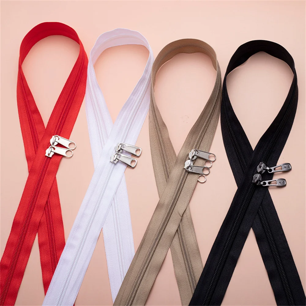 10 Meter Long Zipper+20 High-quality Zipper Heads, Black and White Color, Clothing and Home Zipper Accessories