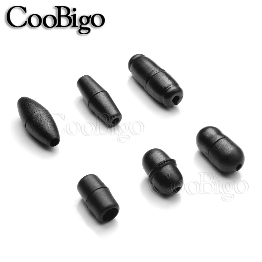 Plastic Breakaway Clasp Cord End Connector DIY Shoelace Sportswear Drawstring Bag Paracord Lanyard Accessories Black 10pcs