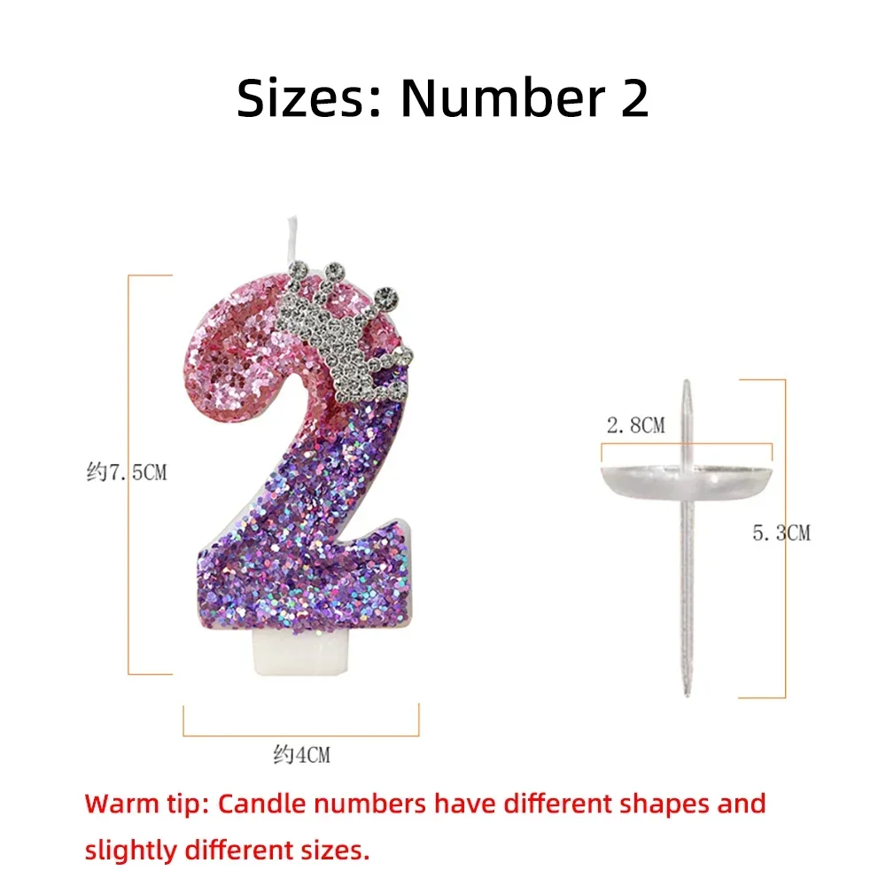 Креативная меняющая цвет свеча на день рождения, топпер для торта, корона принцессы, украшение с номером девушки для дня рождения, свеча