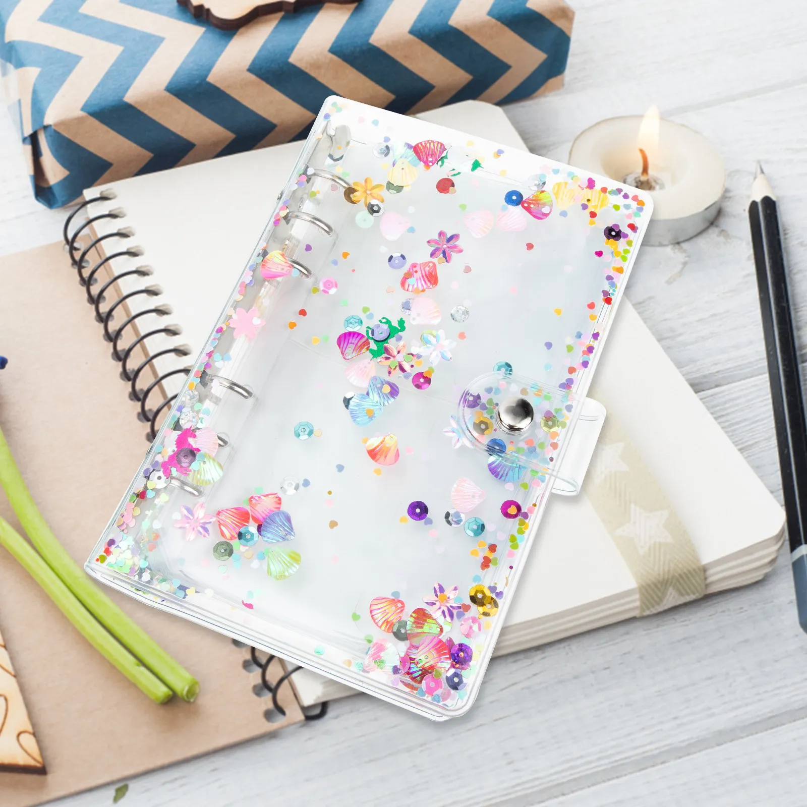 1Set Household Binder Book Premium Budget Organizer Pen Loops Card Receipt Storage Multi-Function Portable Money Organizer
