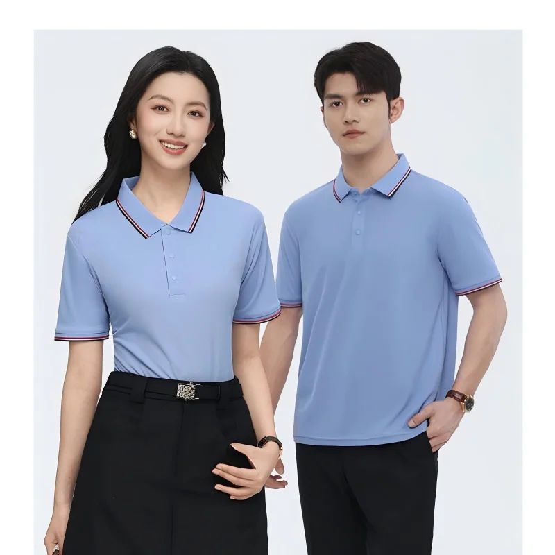 High-end business polo shirt custom digital printing loose and breathable large-sized short-sleeved