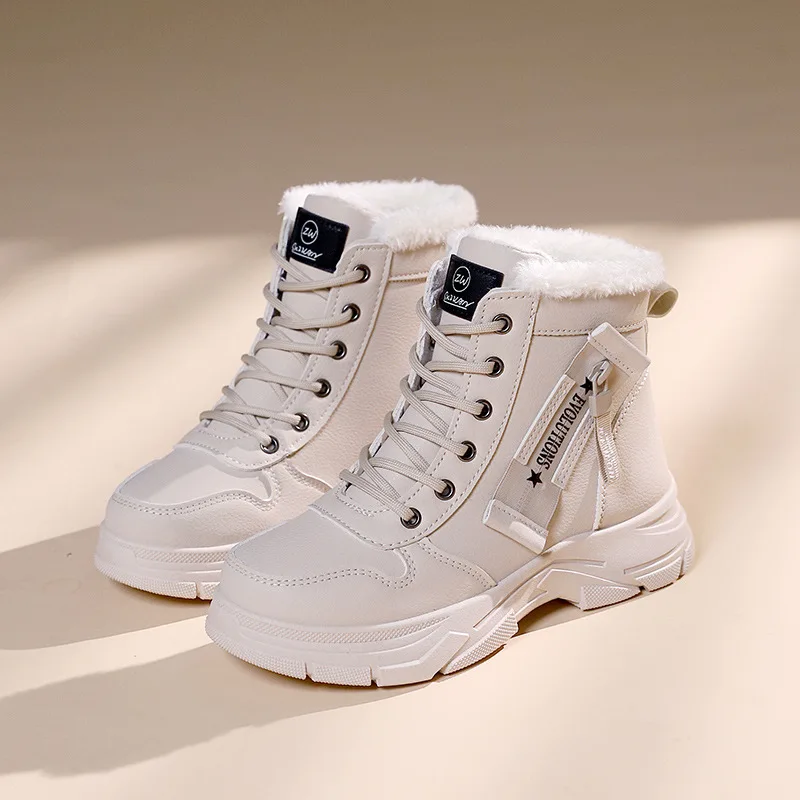 

Winter Thick Women's Snow Boots with High Top and Velvet Thick Bottom Women's Shoes Warm and Anti Slip Women's Cotton Shoes