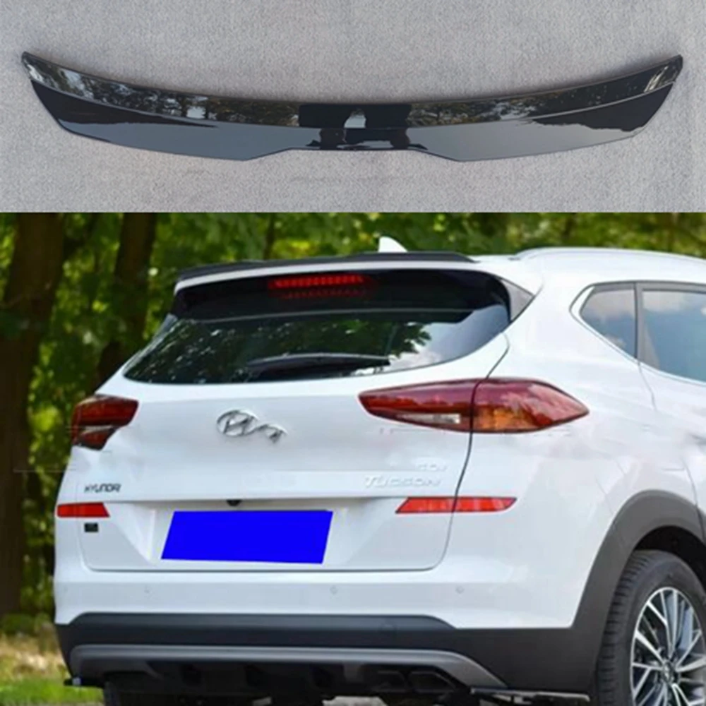 Rear Roof Lip Spoiler For Hyundai Tucson TL Facelift 2019 + Hatchback Spoiler ABS Plastic Gloosy Black Car Tail Wing Decoration