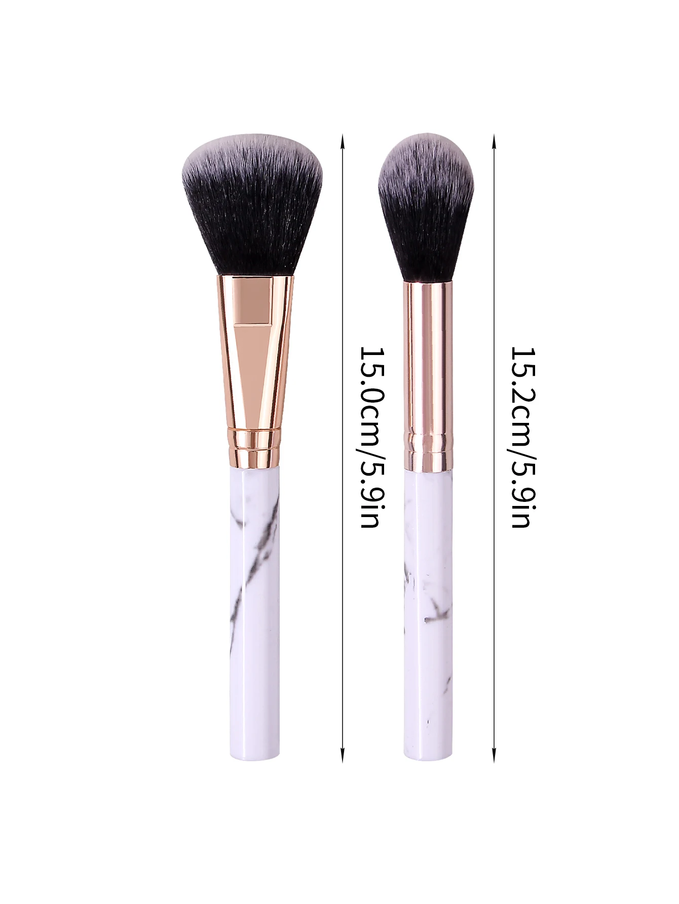 4 pièces de pinceau ample à poils souples bicolores et pinceau à blush, un outil de beauté faciale multifonctionnel et un pinceau de maquillage