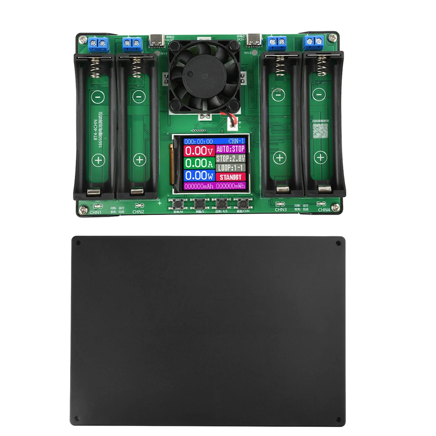 Typ-C 4-Kanal-Batteriekapazitätstester mit LCD-Anzeige, mAh, digitales Lithium-Batterie-Detektionsmodul für Batterietests 18650/21700 – Detail 6