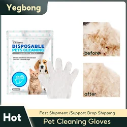 Pet Cleaning Gloves Dog Cat Disposable Wash Gloves Hair Removal Deodorization Puppy Kitten Spa Bath Massage Grooming Glove Wipes