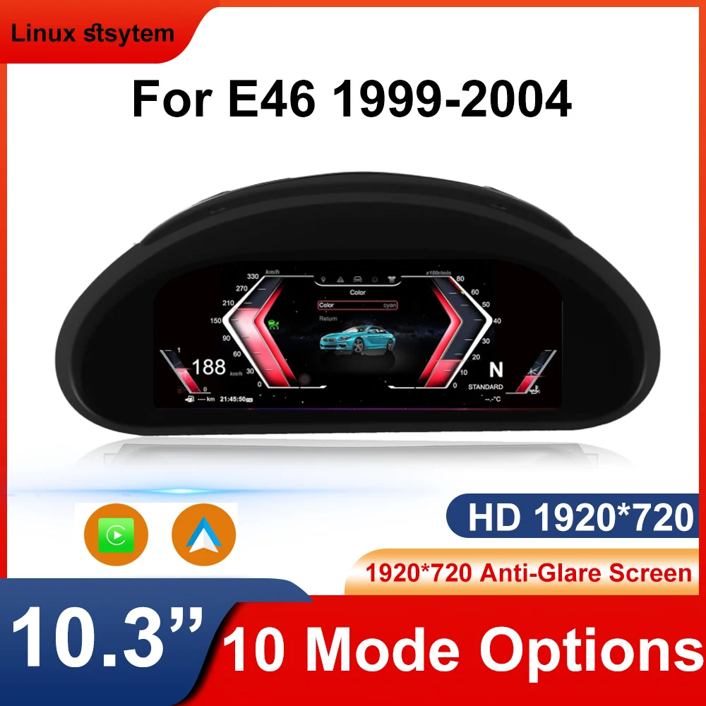 

Digital Cluster for BMW E46 1999-2004, 10.25 inch Linux System Original Modern Car Clúster Odometer, Speedometer Instrument