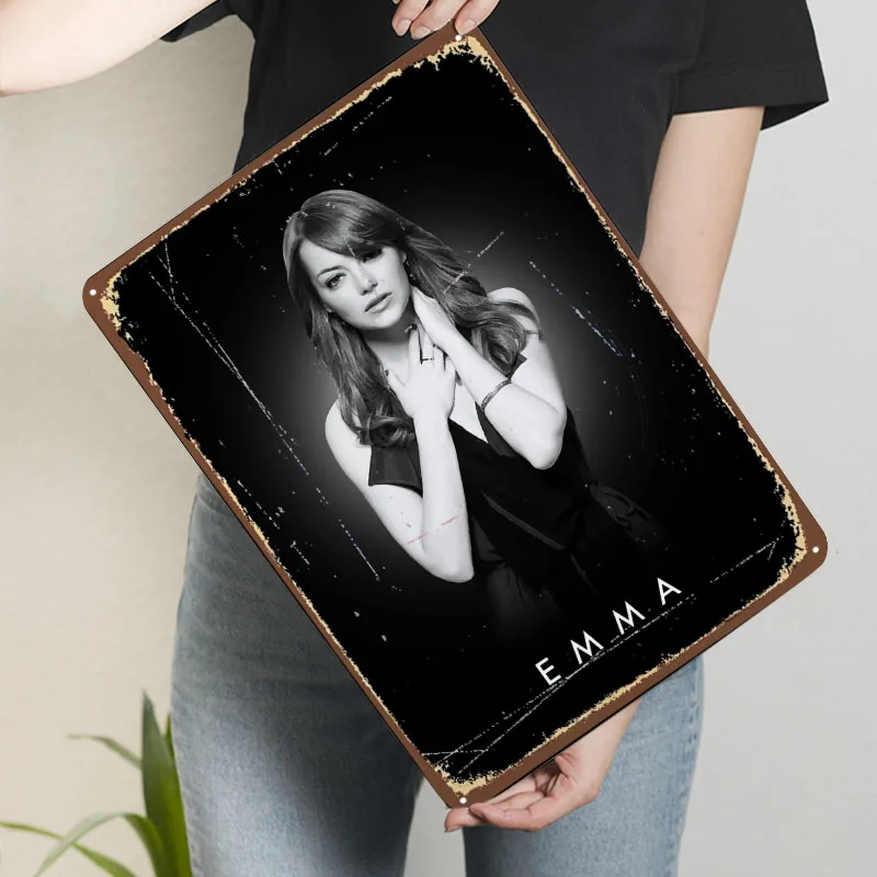 إيما ستون المعادن المشارك الحمام ديكور مخصص معدن القصدير علامات للجدار الفن الديكور ديكور المنزل الحديث غرفة المعيشة الرجعية