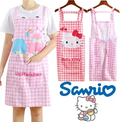 Sanrio Hello Kitty Adult Apron Cartoon Kitchen Home Cleaning Sanitation Cloth Apron Large Cooking Waist Skirt Sleeveless Apron