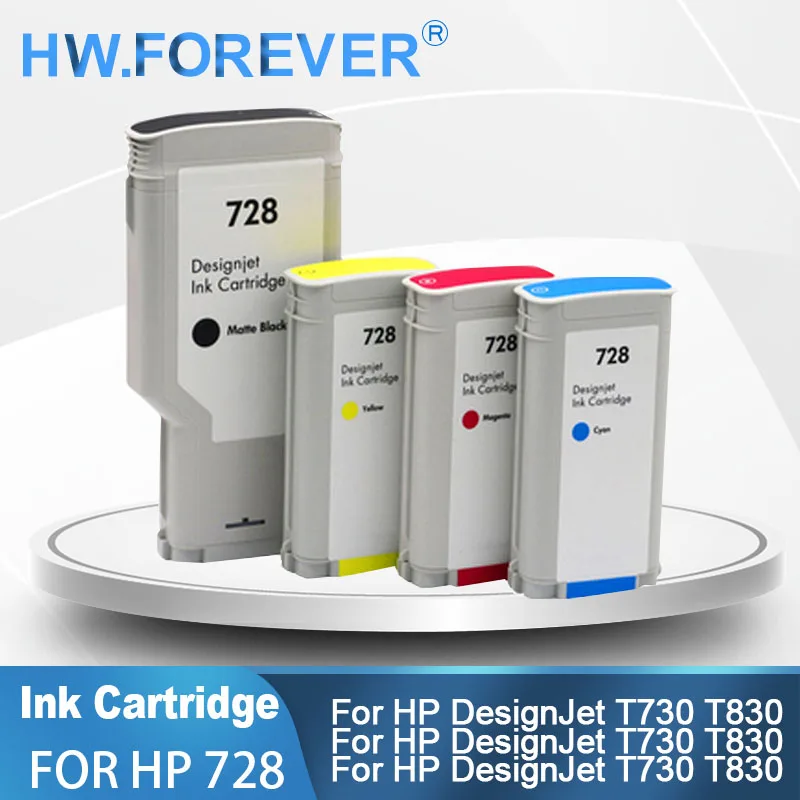728 728XL Ink Cartridge Compatible For HP Designjet T730 T830 Printers Full Pigment Ink F9J68A F9J67A F9J66A Ink Cartridge