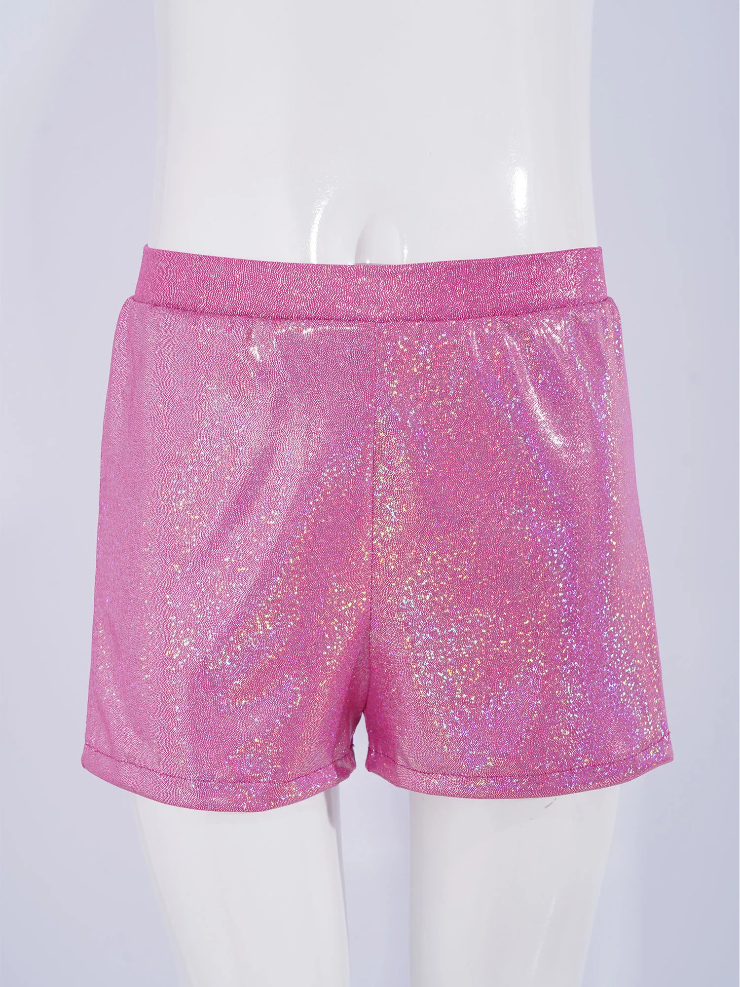 

Children's Metallic Disco Cheerleading Outfit Ballet Jazz Modern Dance Costume Sets Kids Girls Shiny Performance Dancewear