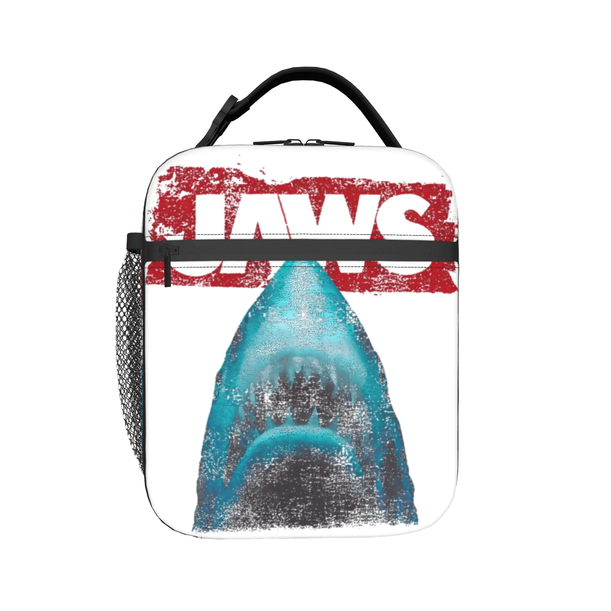 Jaws Distressed Vintage Poster Lunch Bag For Child  Office Print Lunch Box Fashion Oxford Thermal Tote Handbags