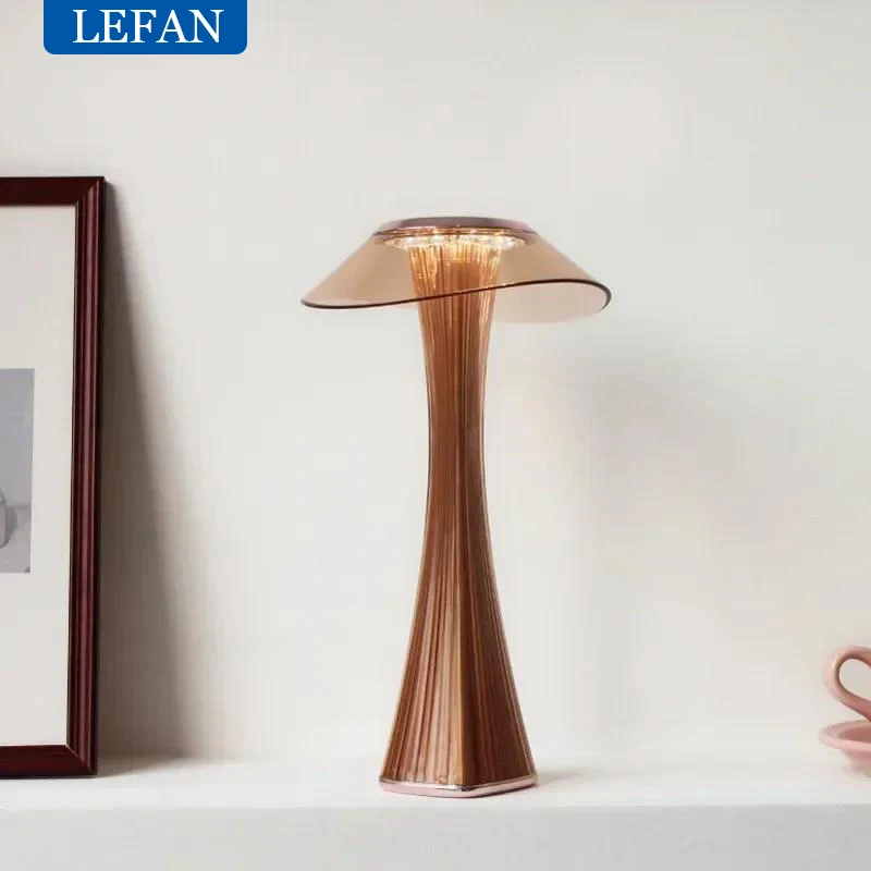 Protection Eyes LED Table Lamp USB Charging Dimmable Smart Touch Switch Bedside Lamps Transparent Crystal Creative Table Light