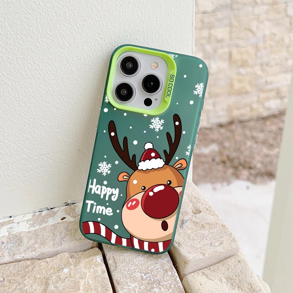 Christmas Elk Santa Clau Phone Case for Oppo Reno12 Reno11 Reno10 Reno8 Reno7 Reno6 Reno5 Z F T Pro Plus 4G 5G Matte Back Cover