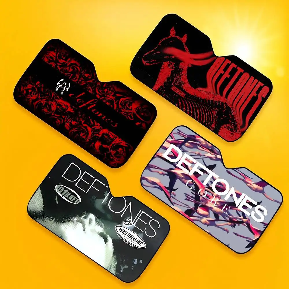 Alternative Metal Band D-Deftones Car Sunshade Shield Windshield Window Blocker Cover Interior Protection For Visor Universal