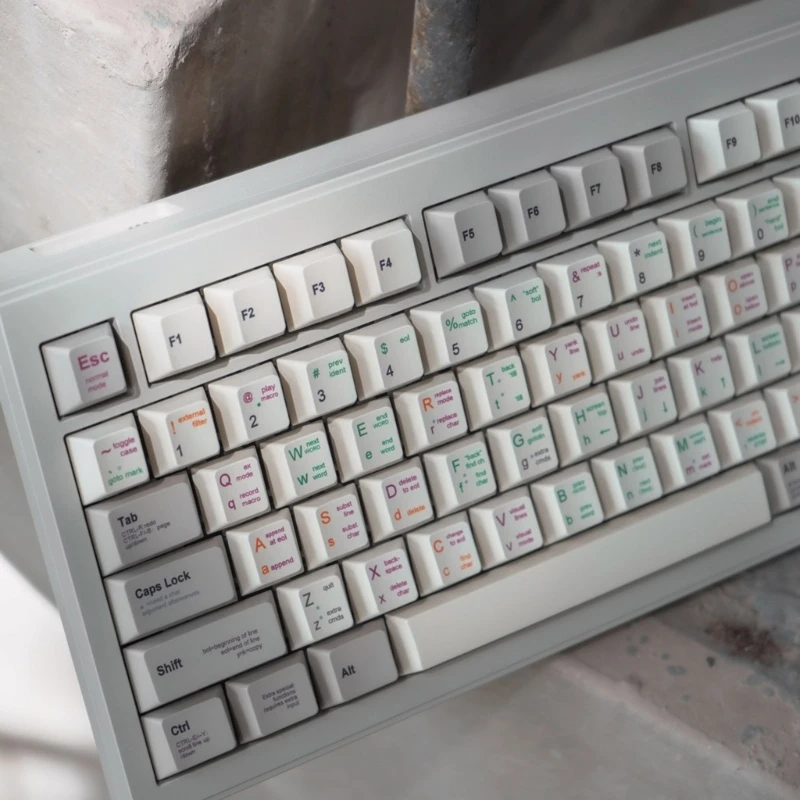 Vintage Thick PBT Keycaps Retro Programmer 130PCS Keycaps for Mechanical