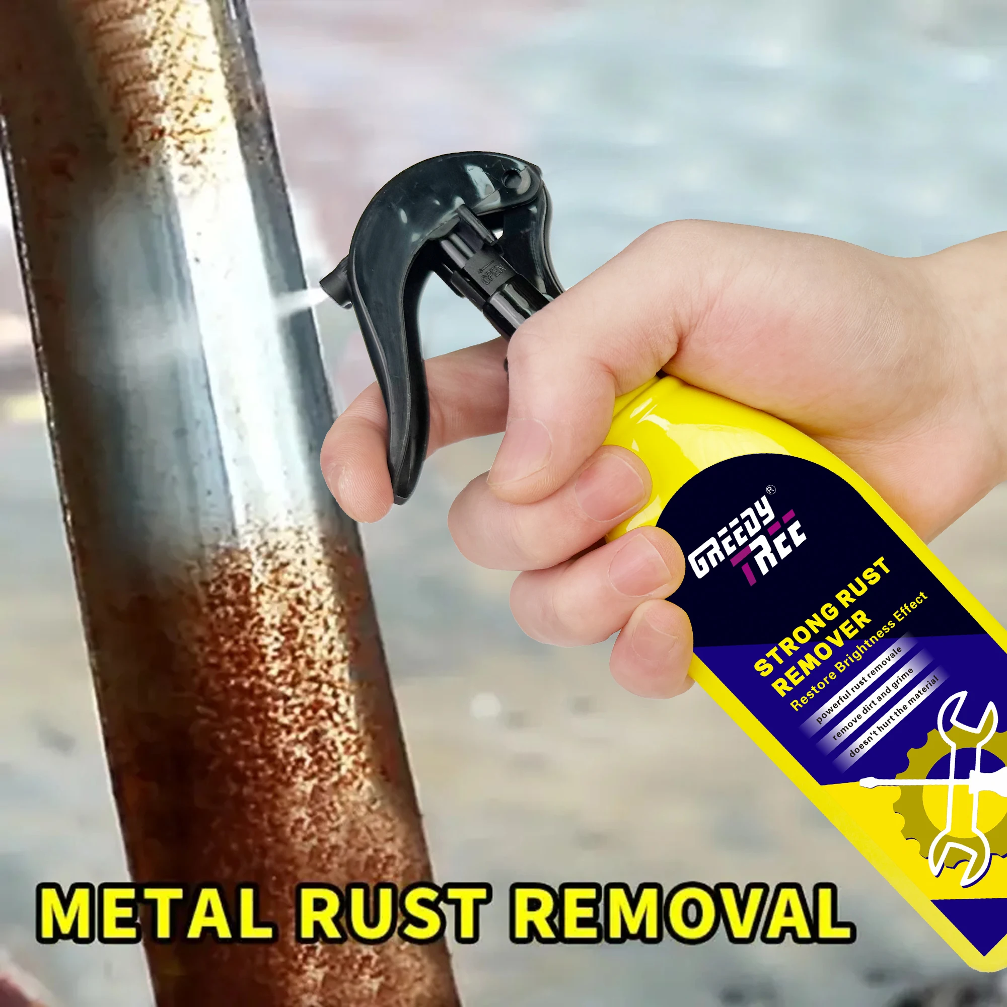 Multi-Purpose Rust Remover Spray | Strong Elimination of Rust & Iron Buildup, Ideal for Chrome Paint & Automotive Maintenance