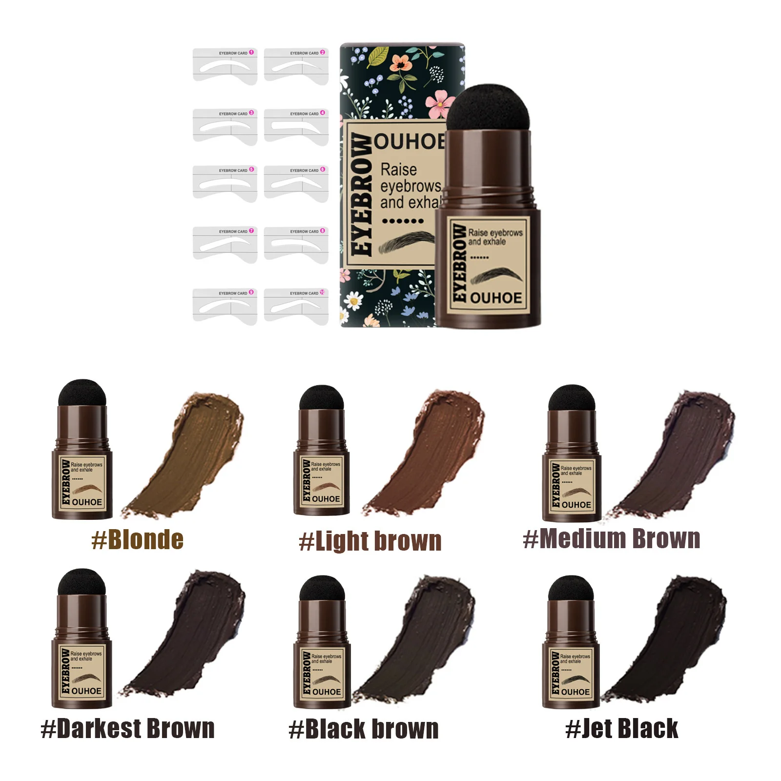 Wenkbrauwstempel Vormgeven Kit Haarlijn Verbeteren Waterdichte Contour Sjabloon Natuurlijke Tint Stick Blijvende Kleuring Make-up Producten Set